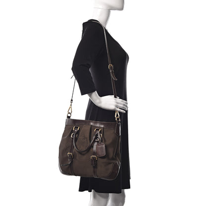 Prada Jacquard Logo Tote Brown 2 of 12