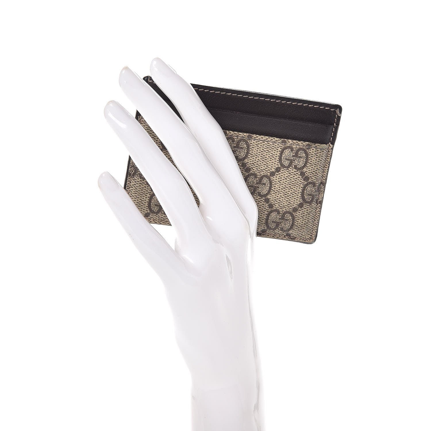 Gucci GG Supreme Monogram Card Holder Dark Brown 2 of 7