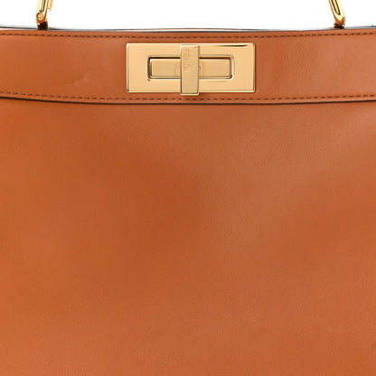 Fendi Vitello Seta Shiny Nappa Medium Peekaboo I SEE U Satchel Brandy Light Rose 8 of 14