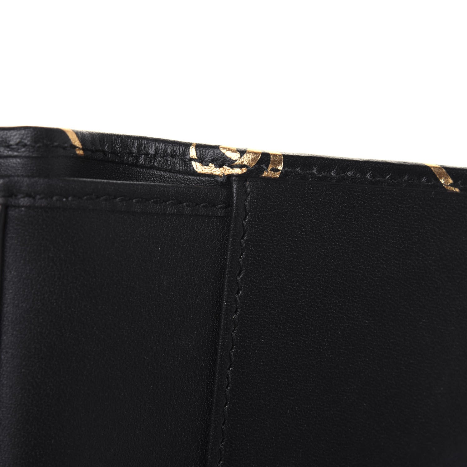 Gucci Calfskin Diagonal GG Wallet Black Gold 8 of 13