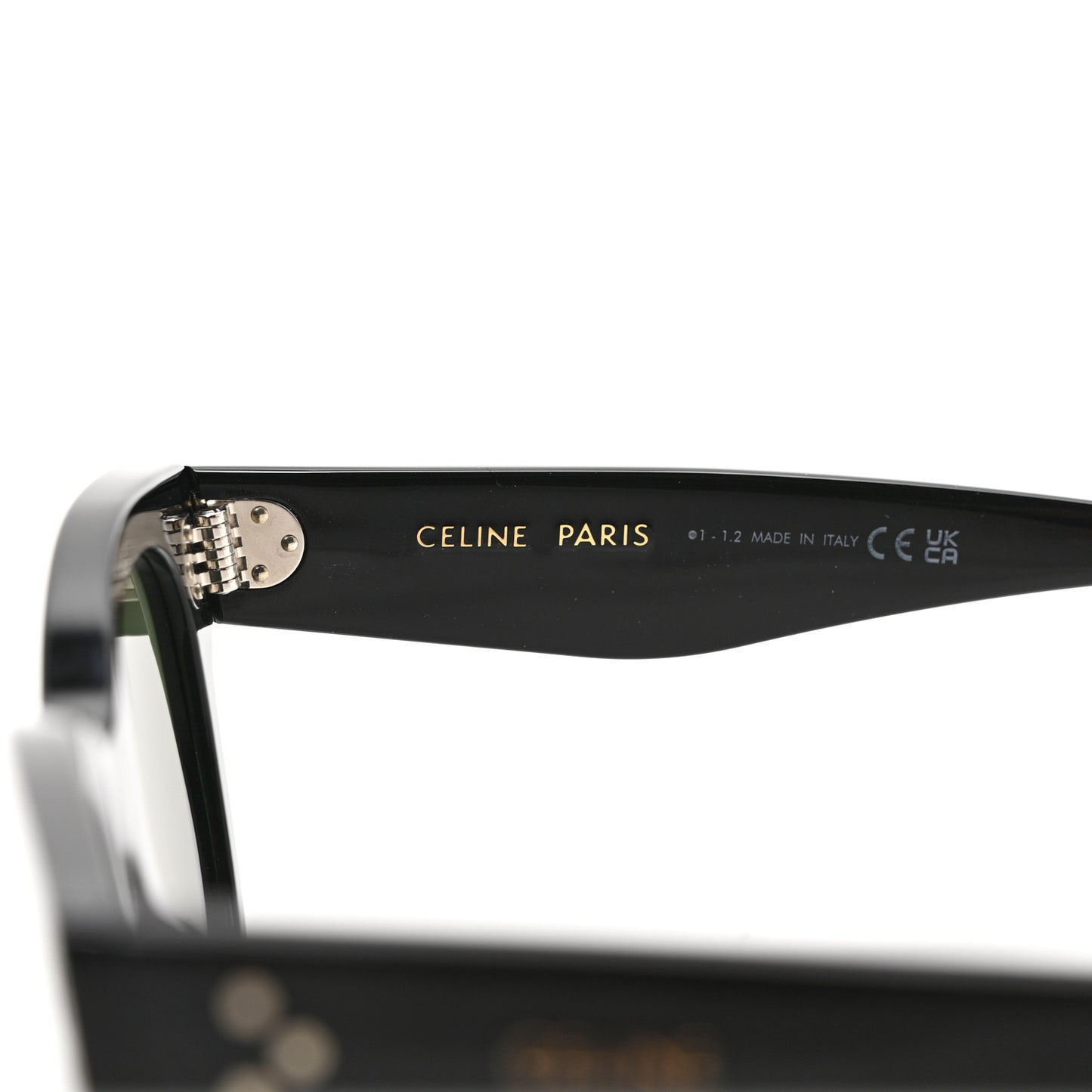 Acetate Studded Mineral Round Sunglasses CL40031N Black