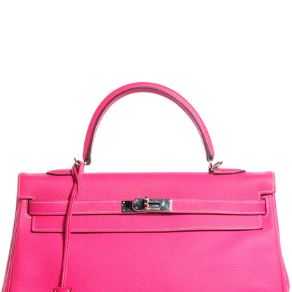 Hermes Epsom Kelly Retourne 35 Rose Tyrien Rubis 7 of 23
