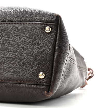 Chanel Caviar CC Wood Chain Hobo Dark Brown 10 of 10
