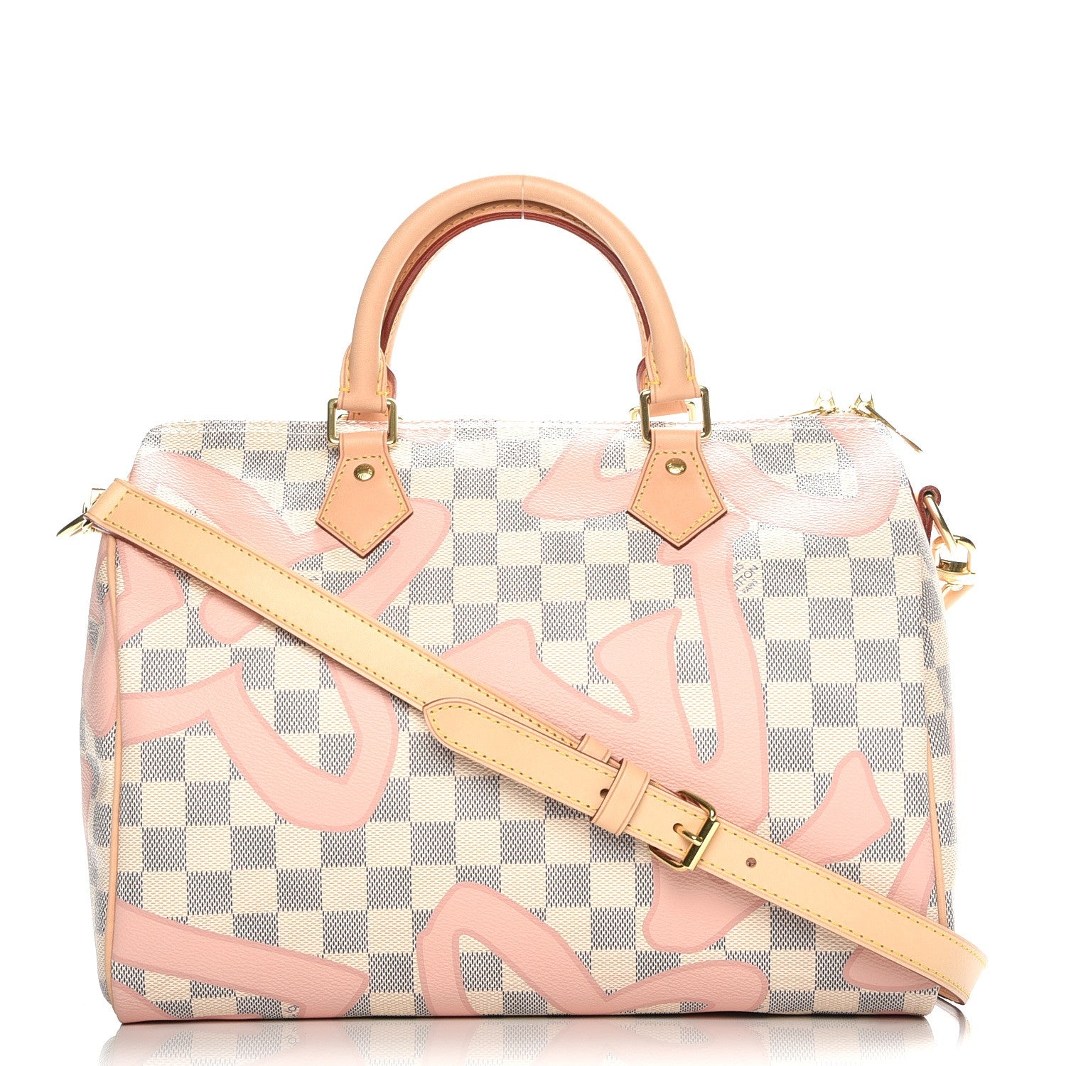 Louis Vuitton Damier Azur Tahitienne Speedy Bandouliere 30 Rose Ballerine 1 of 8