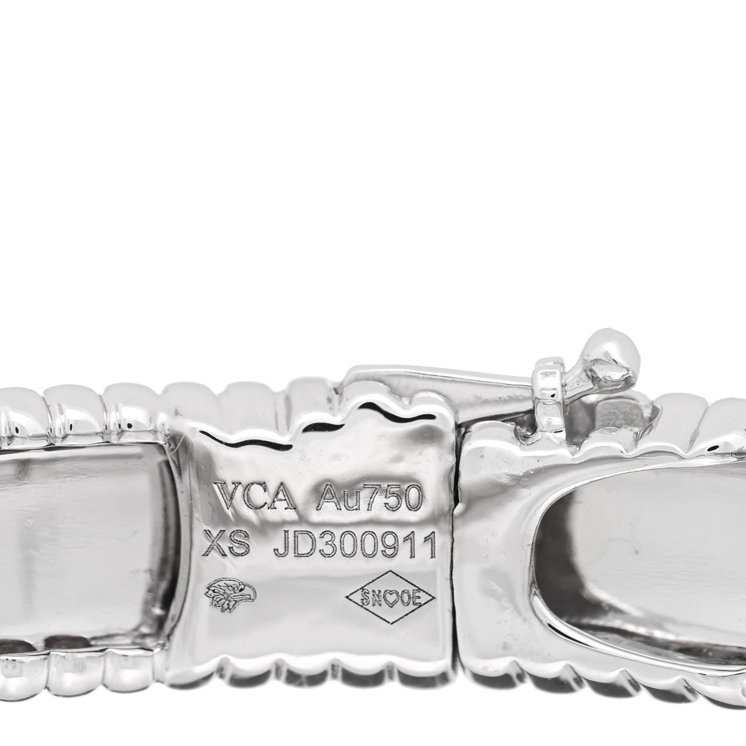 Van Cleef & Arpels 18K White Gold Perlee Signature Bangle Bracelet XS 3 of 4