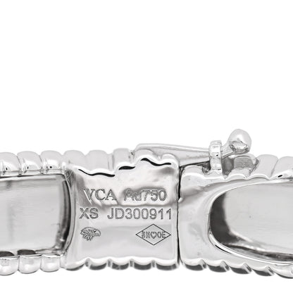 Van Cleef & Arpels 18K White Gold Perlee Signature Bangle Bracelet XS 3 of 4