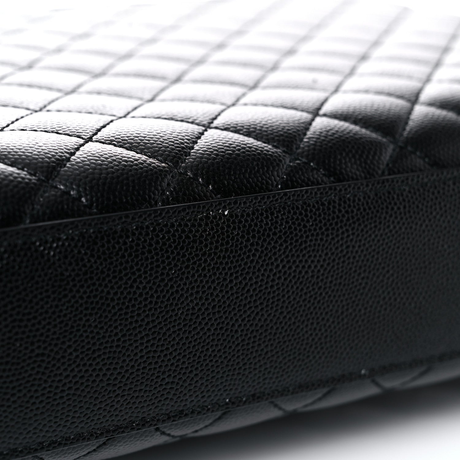 Saint Laurent Grain De Poudre Textured Mixed Matelasse Large Triquilt Monogram Satchel Black 12 of 12