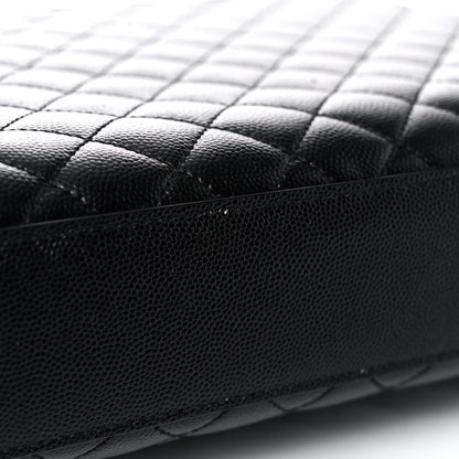 Saint Laurent Grain De Poudre Textured Mixed Matelasse Large Triquilt Monogram Satchel Black 12 of 12