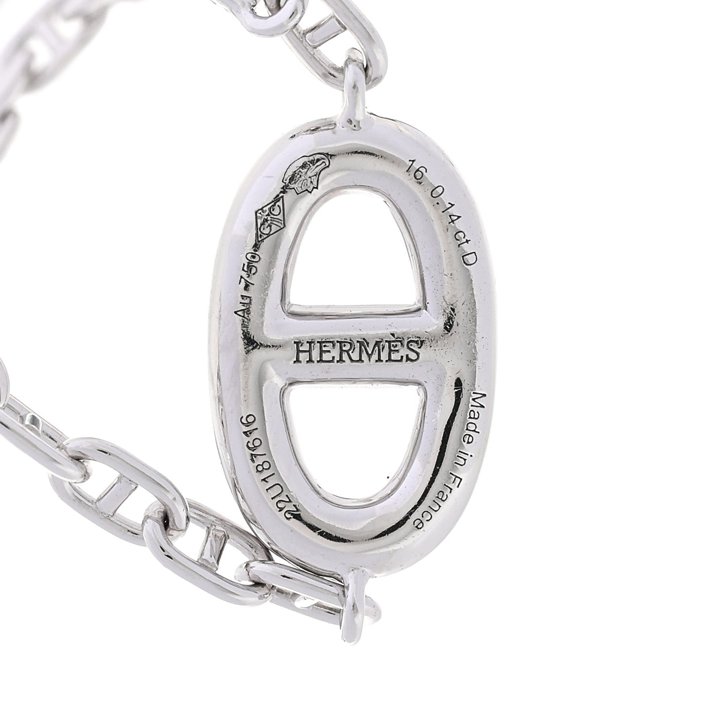 18K White Gold Diamond Chaine d'Ancre Fancy Bracelet