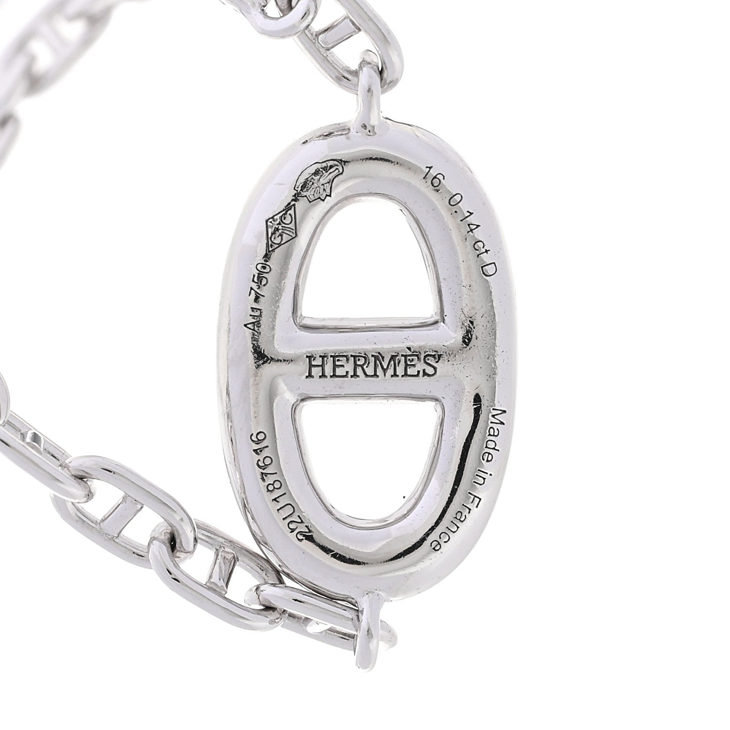 Hermes 18K White Gold Diamond Chaine d'Ancre Fancy Bracelet 3 of 4