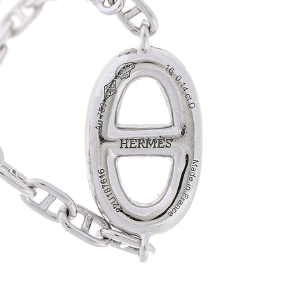 Hermes 18K White Gold Diamond Chaine d'Ancre Fancy Bracelet 3 of 4