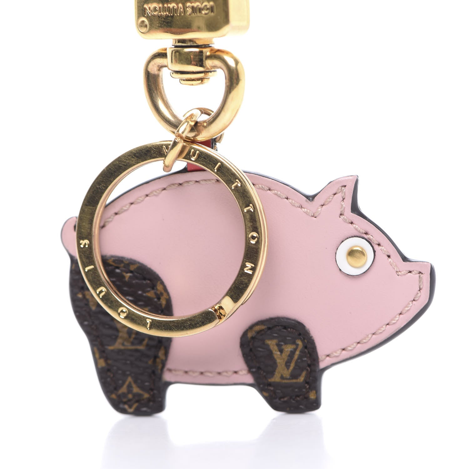 Louis Vuitton Calfskin Superstition Pig Bag Charm Key Holder Rose 3 of 4