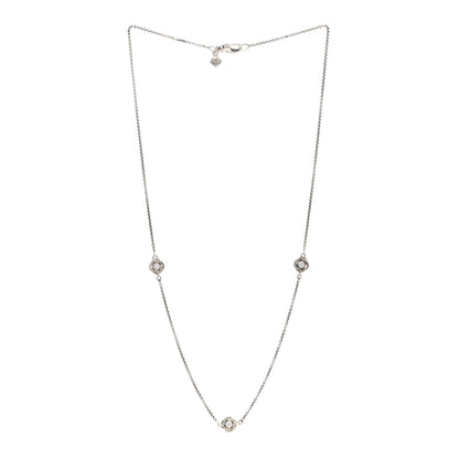 David Yurman Sterling Silver Diamond Infinity 3 Station Necklace 3 of 4