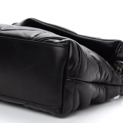 Saint Laurent Lambskin Quilted Small Loulou Puffer Monogram Chain Satchel Black 9 of 9