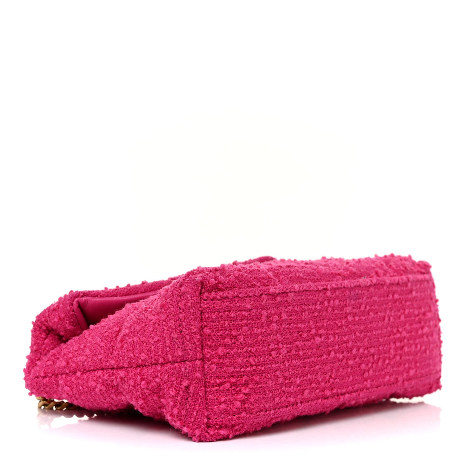 Saint Laurent Boucle Tweed Quilted Toy Loulou Puffer Monogram Chain Satchel Magenta 4 of 13