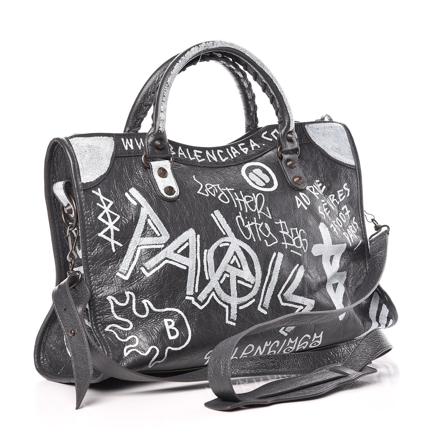Agneau Arena Graffiti All Over Classic Hardware City Gris Fossile White