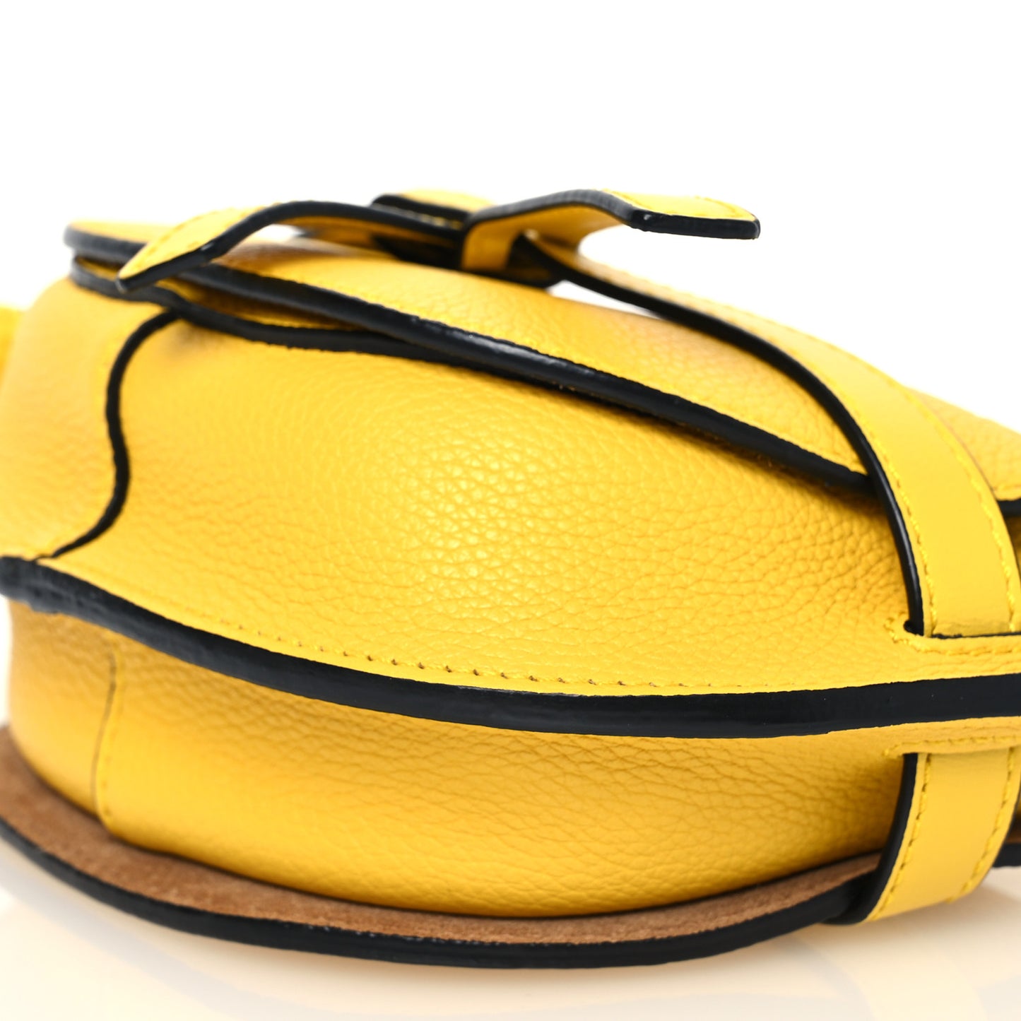 Grained Calfskin Mini Gate Crossbody Bag Yellow