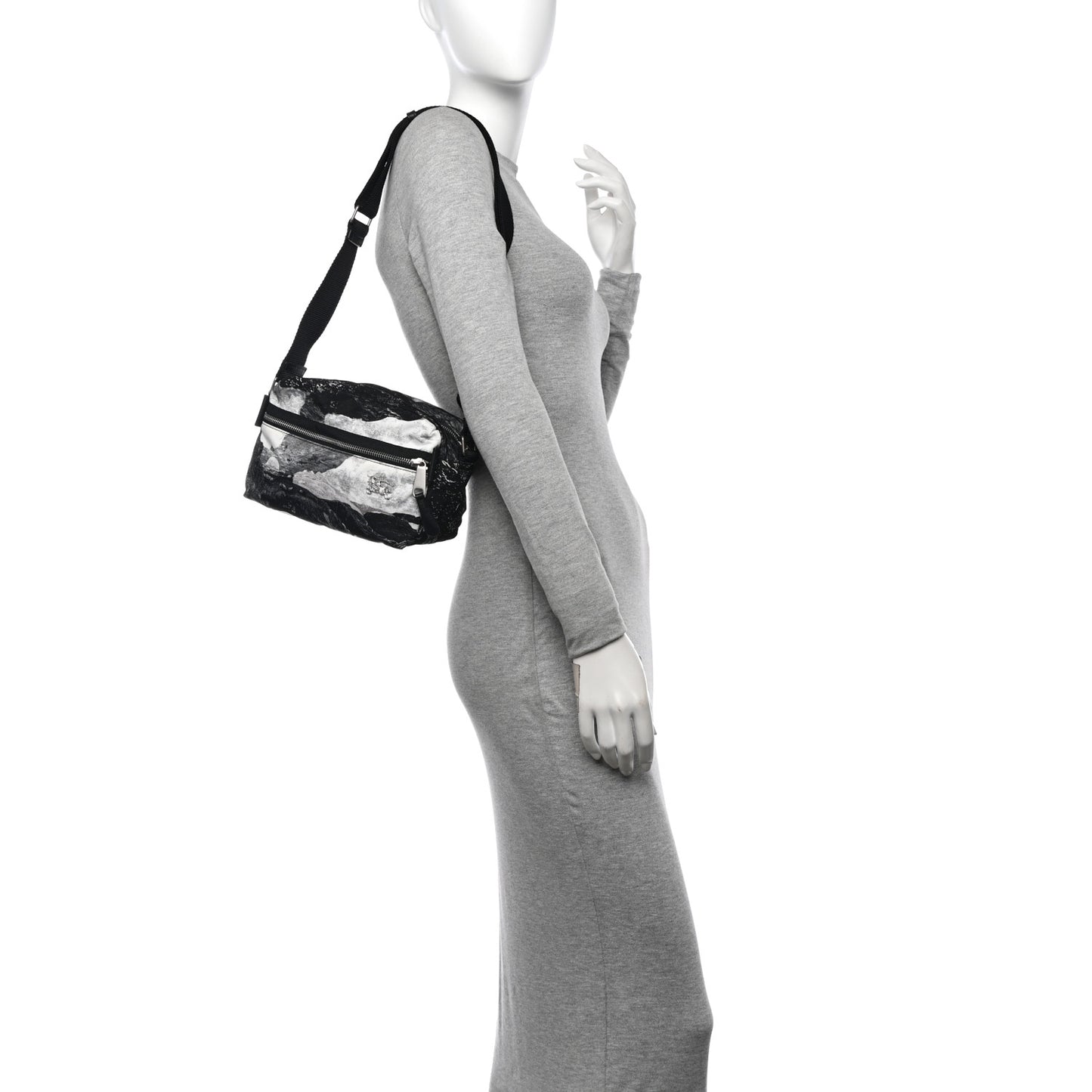 Nylon Dreamscape Print EKD Aviator Crossbody Bag Black