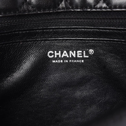 Chanel Lambskin Studded Camellia Embroidered Medium Flap Black 6 of 9