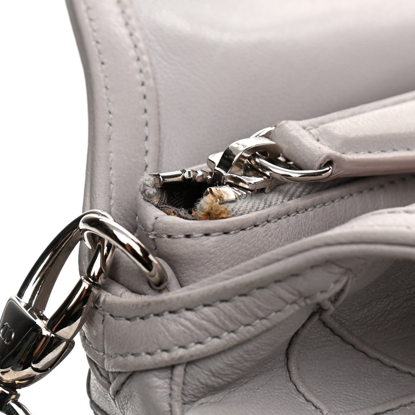 Lambskin Cannage Medium Granville Tote Grey