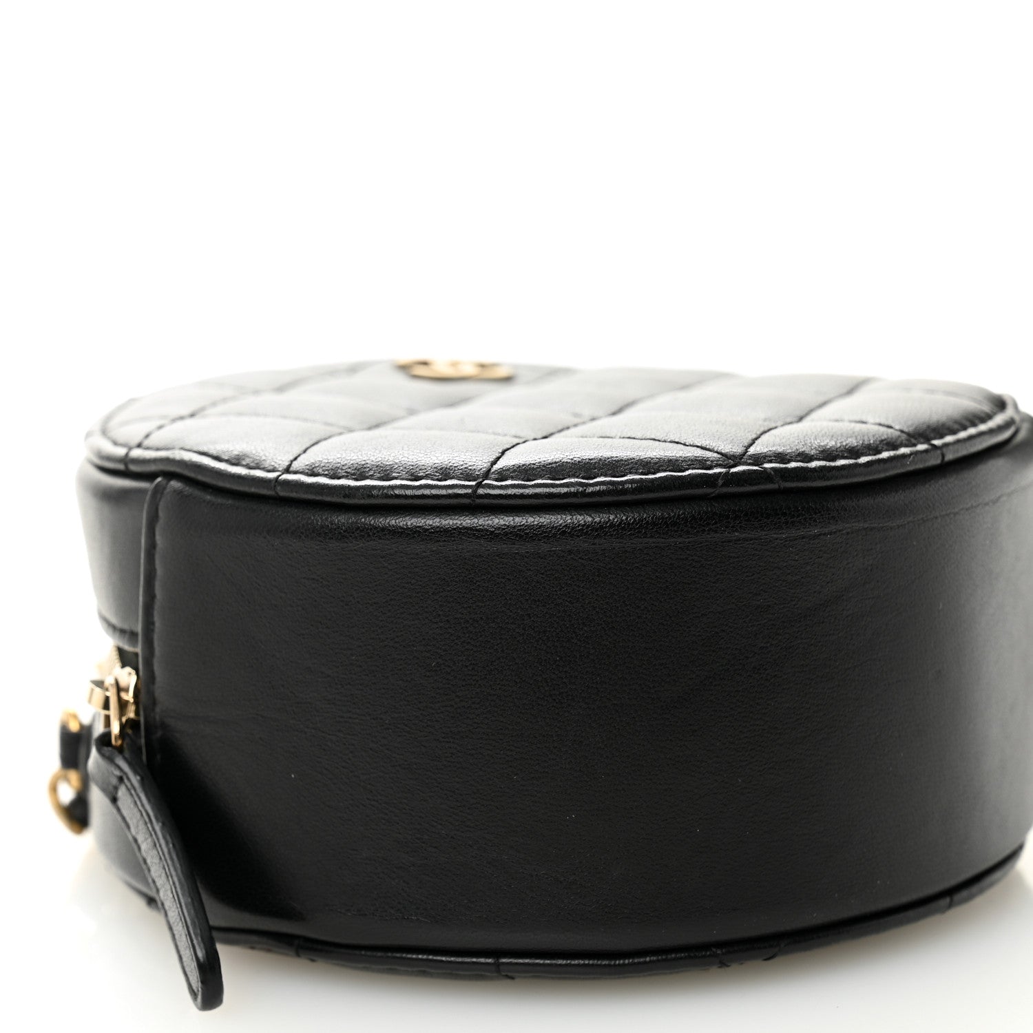Chanel Lambskin Quilted Round Clutch With Chain Black 9 of 10