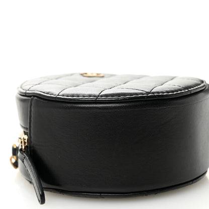 Chanel Lambskin Quilted Round Clutch With Chain Black 9 of 10