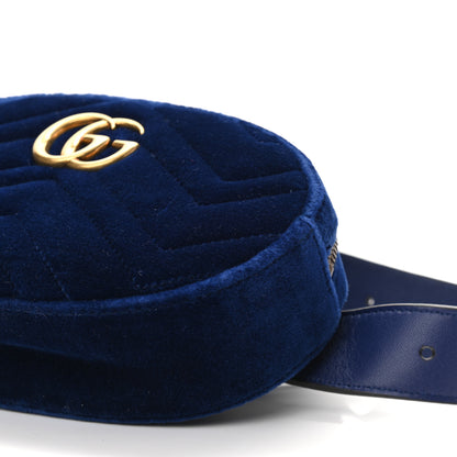Gucci Velvet Matelasse GG Marmont Belt Bag 65 26 Cobalt Blue 10 of 10