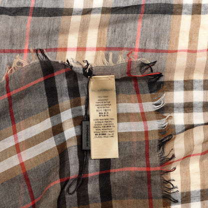 Burberry Modal Wool Castleford Check Lightweight Scarf Camel 2 of 4