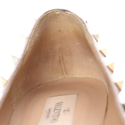 Valentino Garavani Patent Rockstud Ballerina Flats 40 Black Poudre 17 of 19