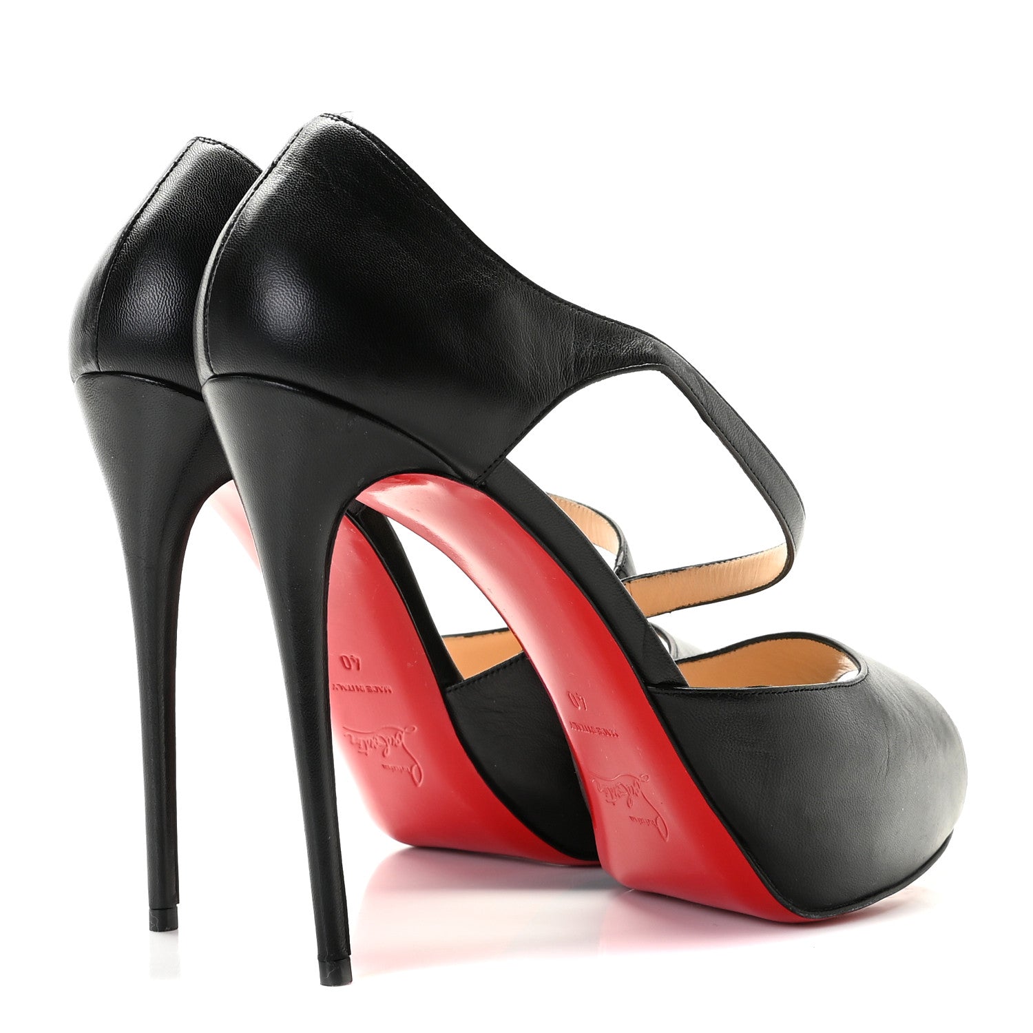 Christian Louboutin Calfskin Catchy Two 120 Pumps 40 Black 3 of 10