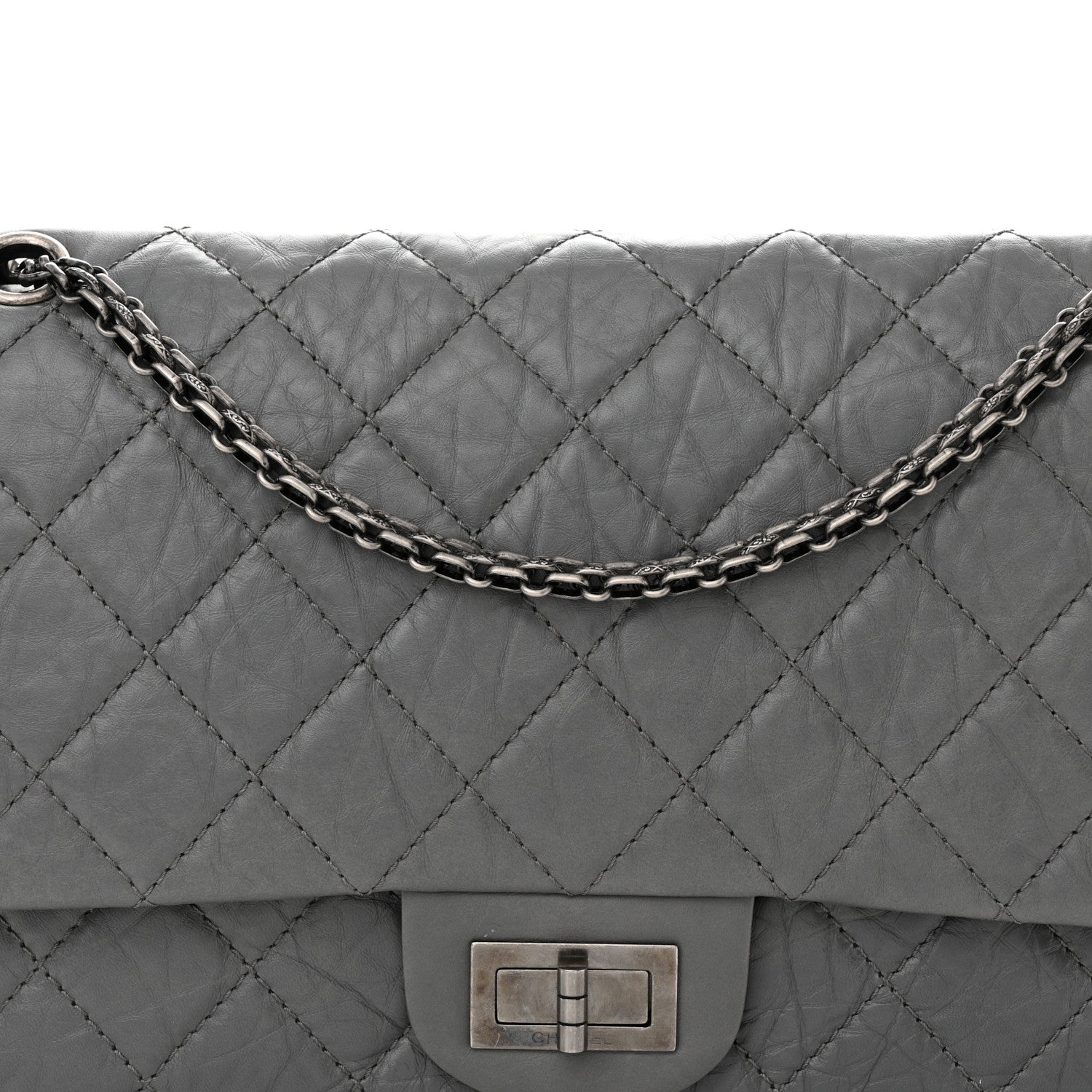 Chanel Aged Calfskin Quilted 2.55 Reissue 227 Flap Grey 8 of 10