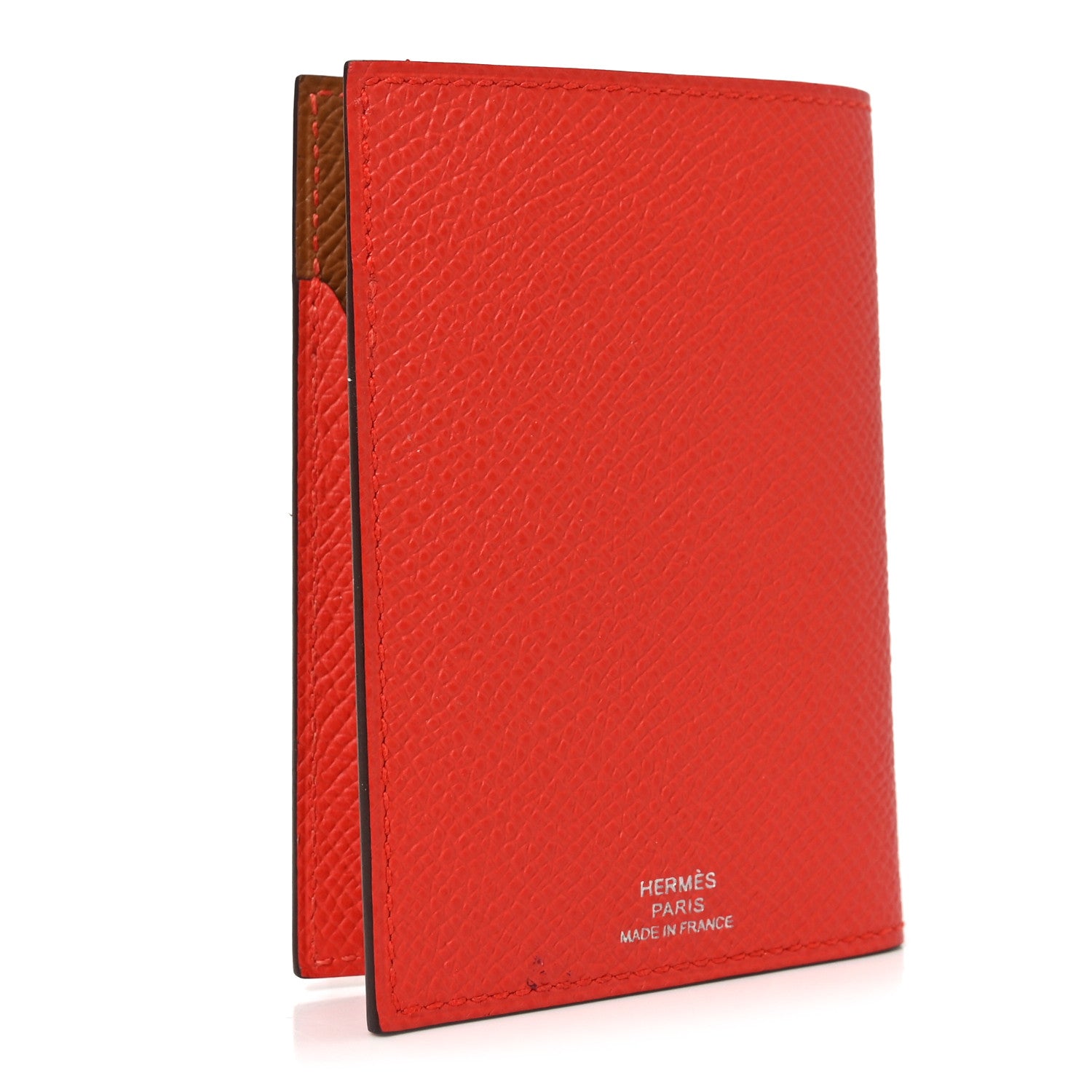 Hermes Epsom Doado Card Holder Capucine Gold 3 of 8