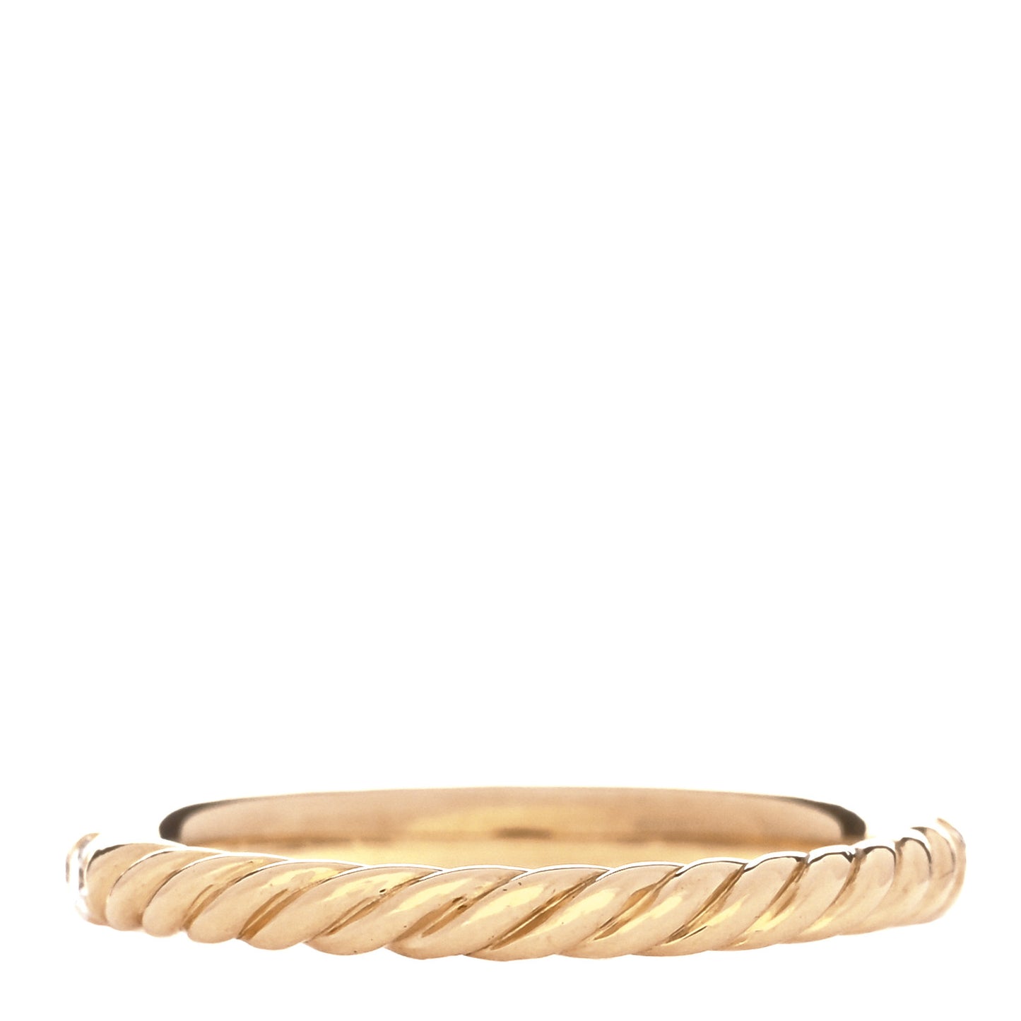 18K Yellow Gold Diamond 2mm Cable Collectibles Band Ring 47 4