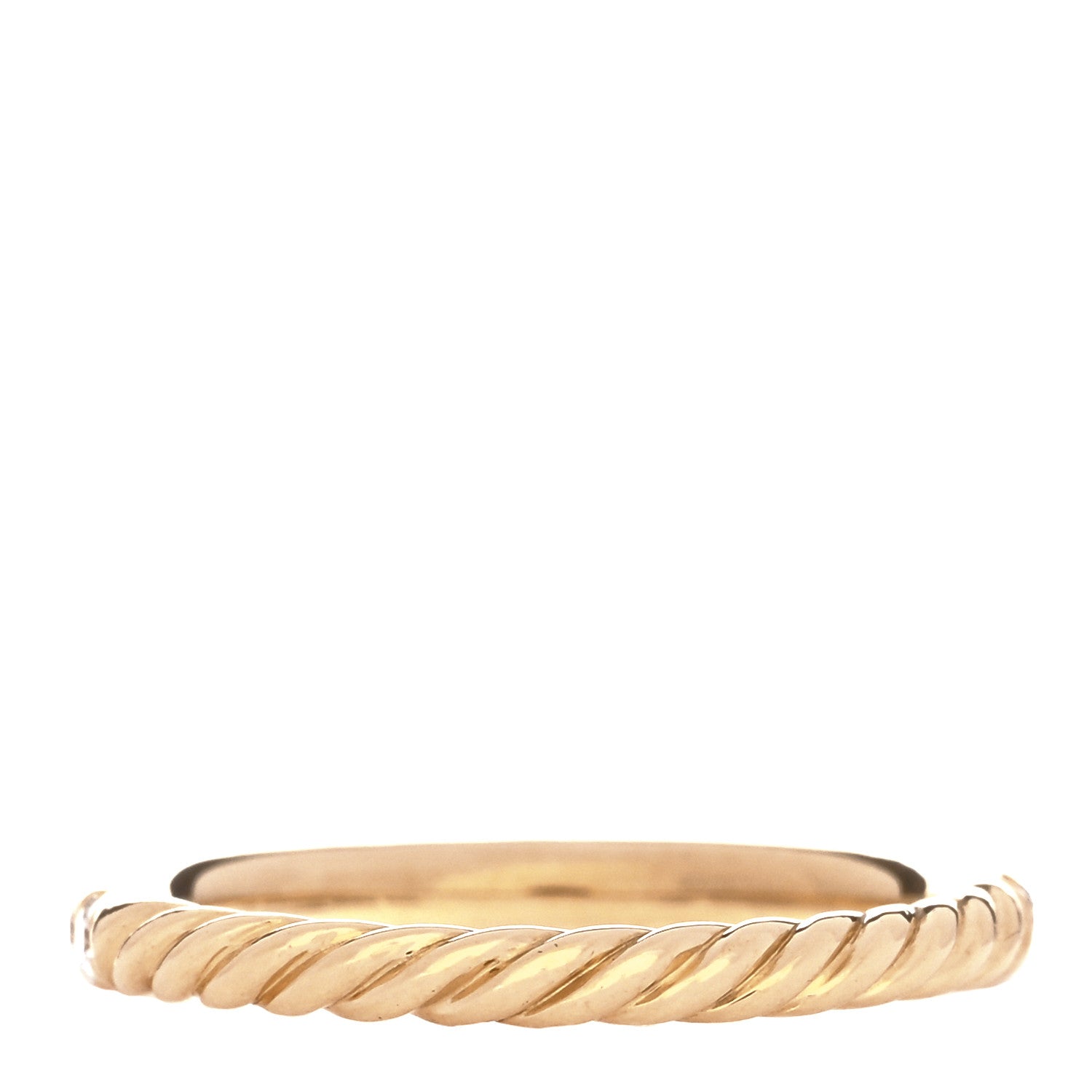 David Yurman 18K Yellow Gold Diamond 2mm Cable Collectibles Band Ring 47 4 3 of 4
