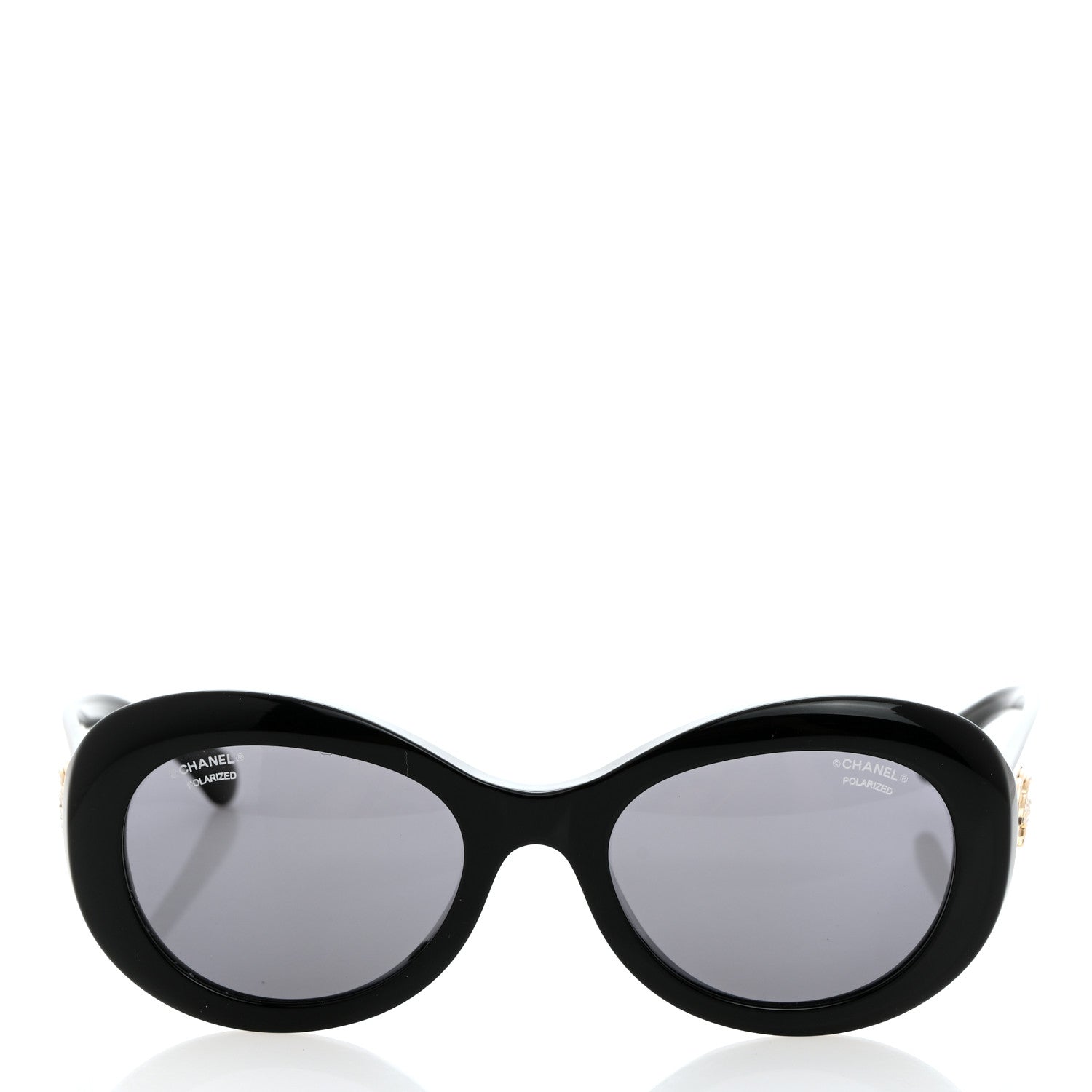 Chanel Acetate Polarized Oval CC Sunglasses 5469-B-A Black 2 of 8