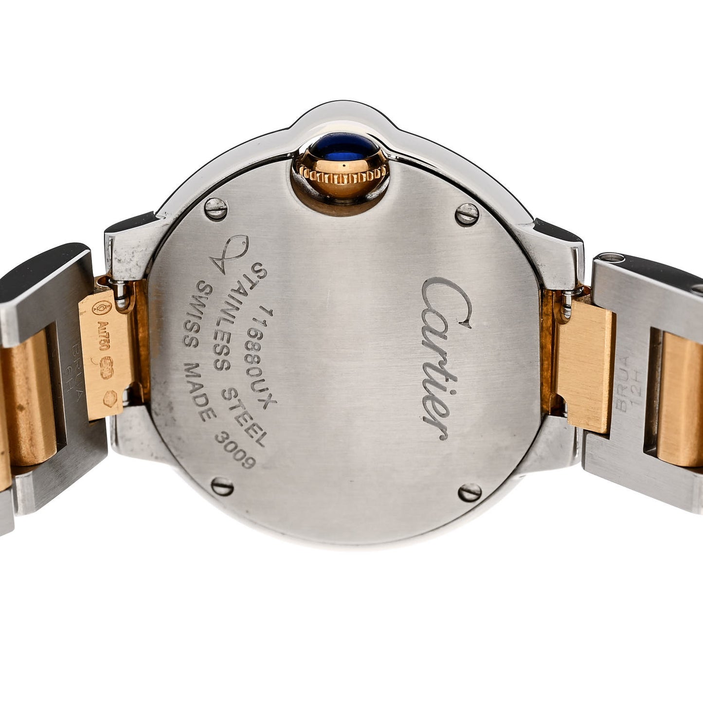 Stainless Steel 18K Yellow Gold 28mm Ballon Bleu De Cartier Quartz Watch