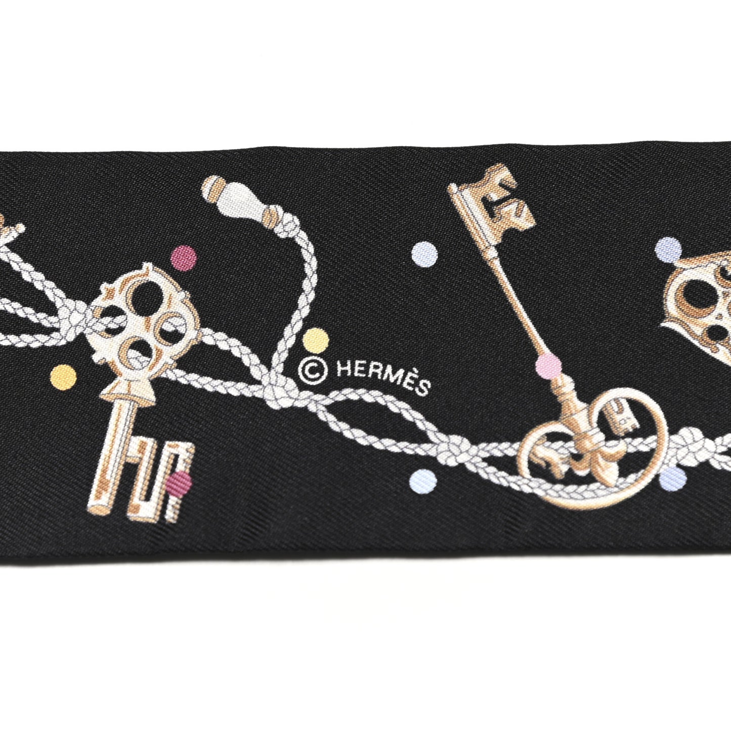 Silk Les Cles A Pois Twilly Black Beige Rose Multicolor
