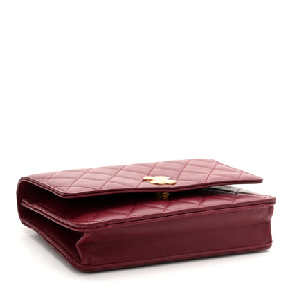 Chanel Lambskin Quilted Pick Me Up Wallet On Chain WOC Burgundy 4 of 12
