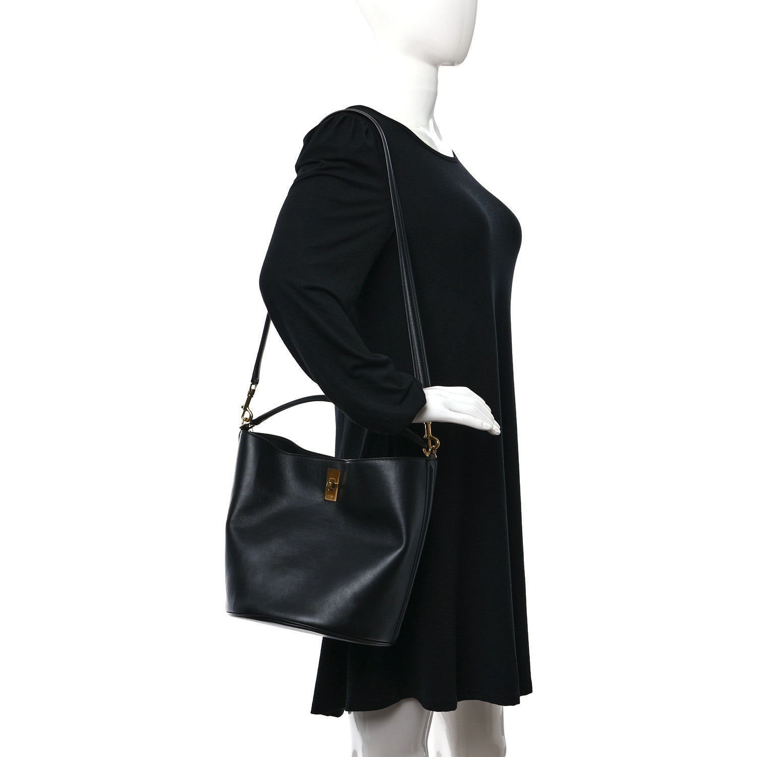 Celine Smooth Calfskin Bucket 16 Bag Black 3 of 11