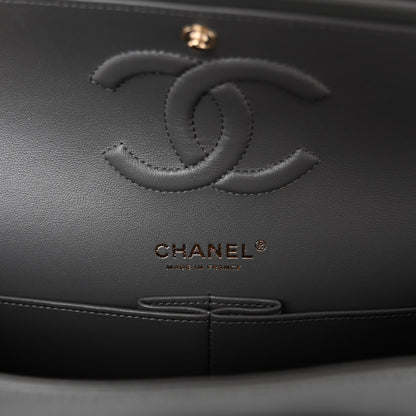 Chanel Lambskin Quilted Medium Double Flap Dark Grey 5 of 10