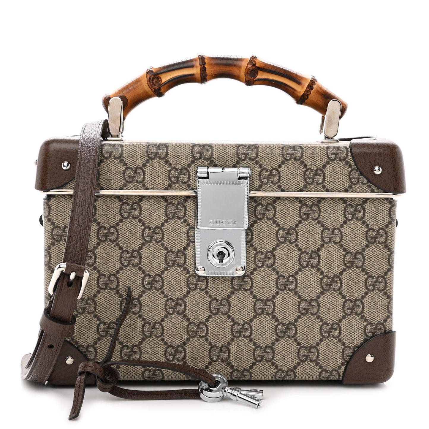 GG Supreme Monogram Globe-Trotter Beauty Case Brown