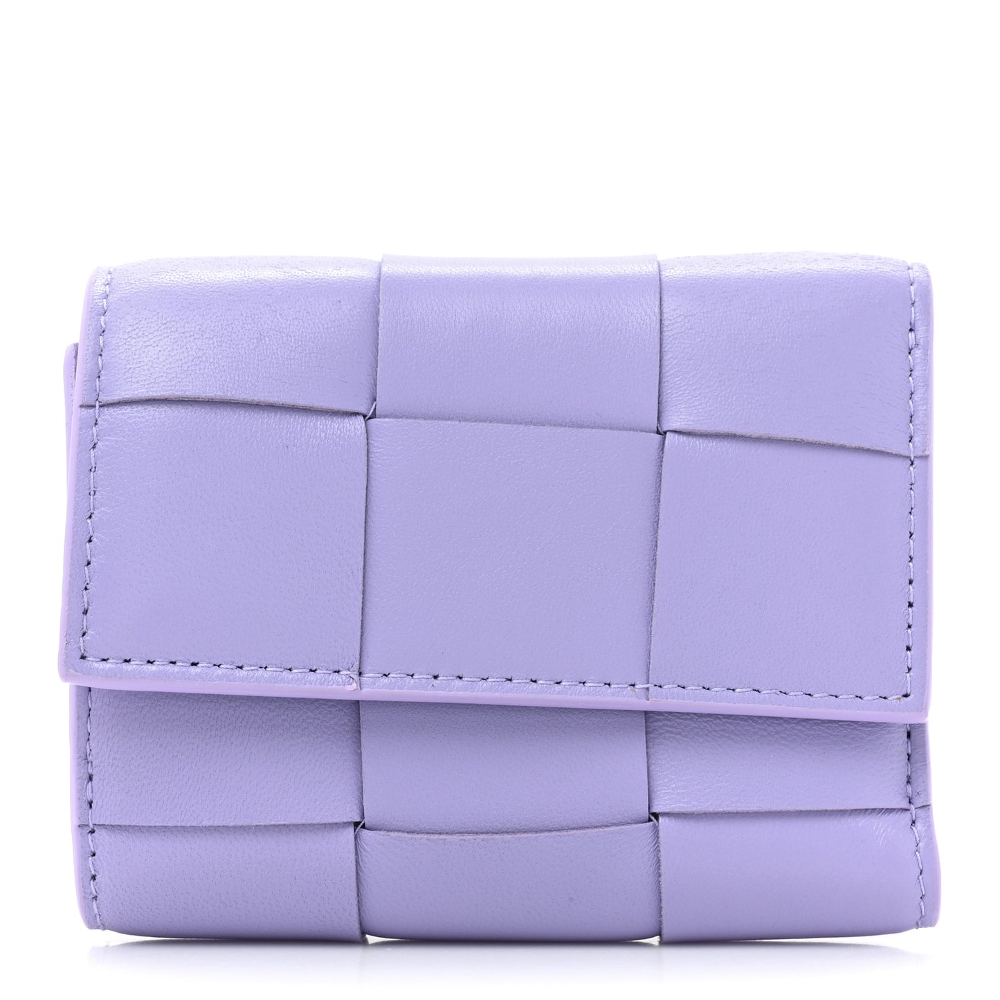 Nappa Maxi Intrecciato Trifold Zip Wallet Wisteria