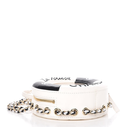 Chanel Lambskin Coco Lifesaver Round Bag Black White 4 of 7