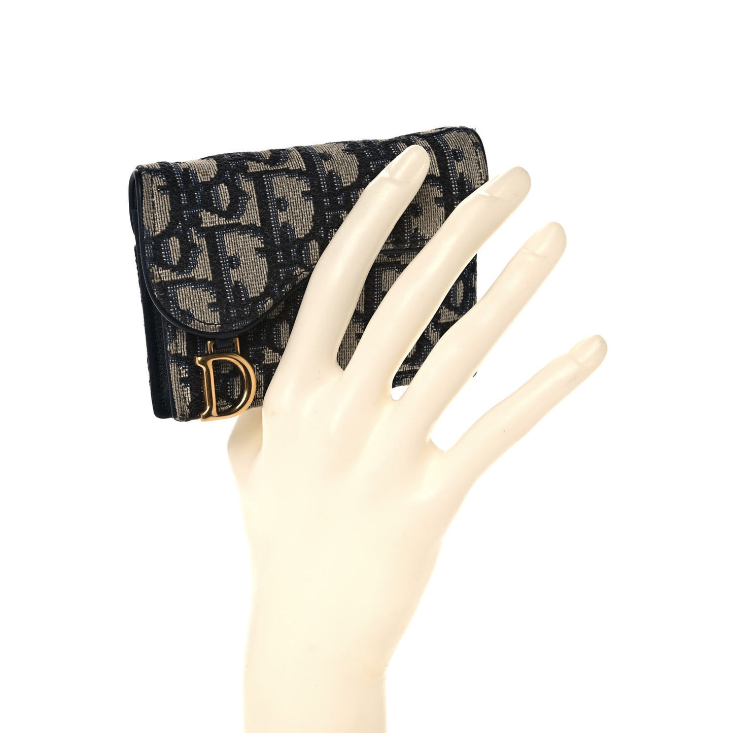 Oblique Saddle Card Holder Blue