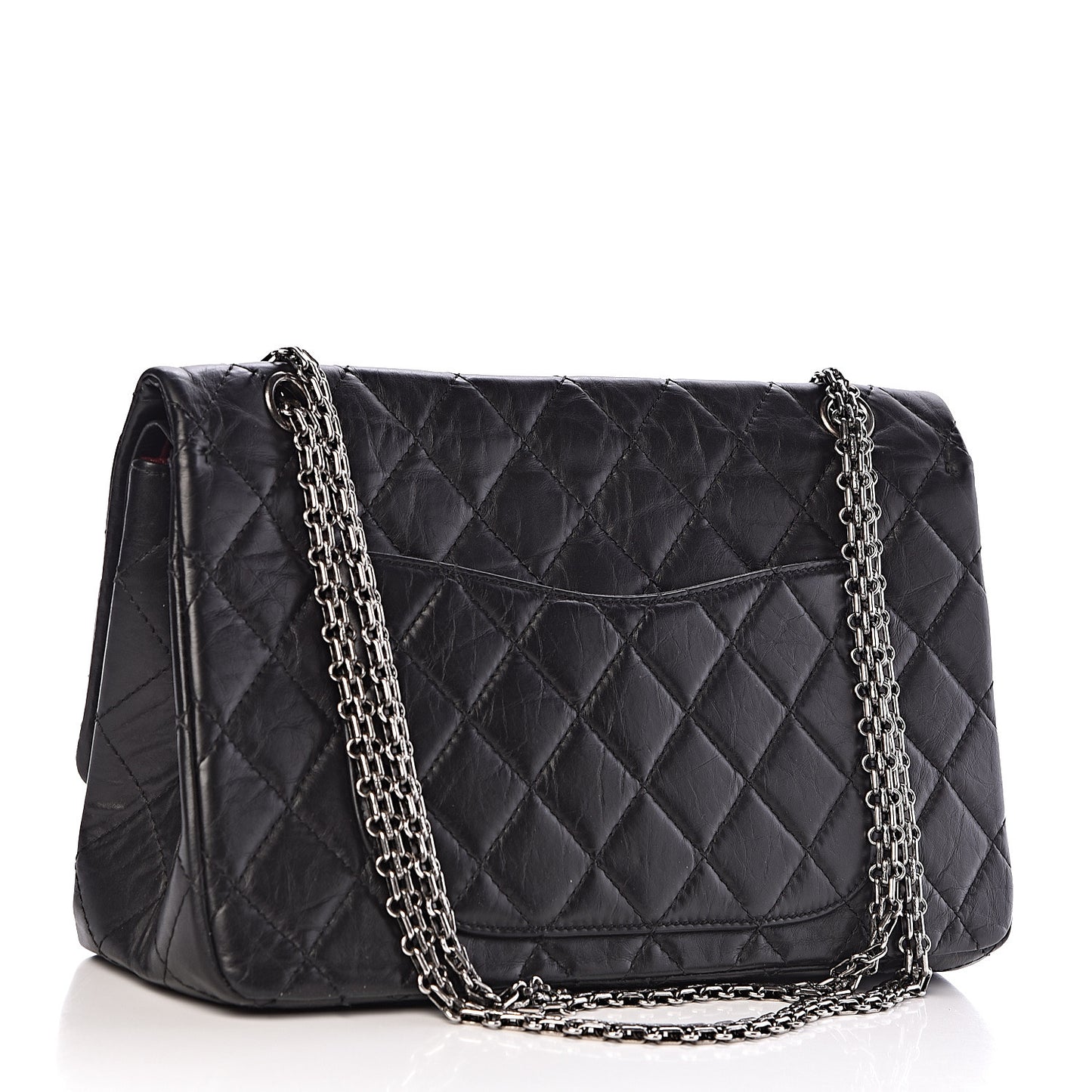 Aged Calfskin Quilted 2.55 Reissue 227 Flap Black