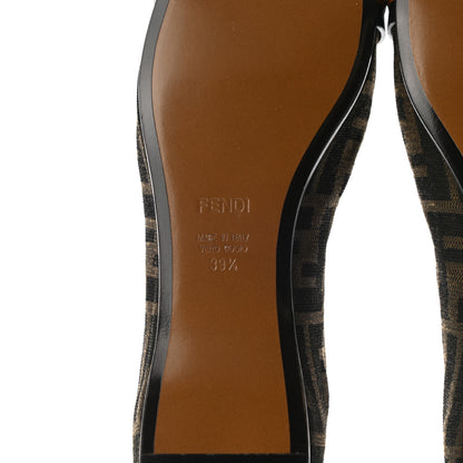 Fendi Zucca Ballerina Bow Flat 39.5 Tobacco Black 6 of 9