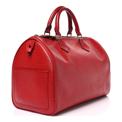 Louis Vuitton Epi Speedy 30 Castillan Red 3 of 11