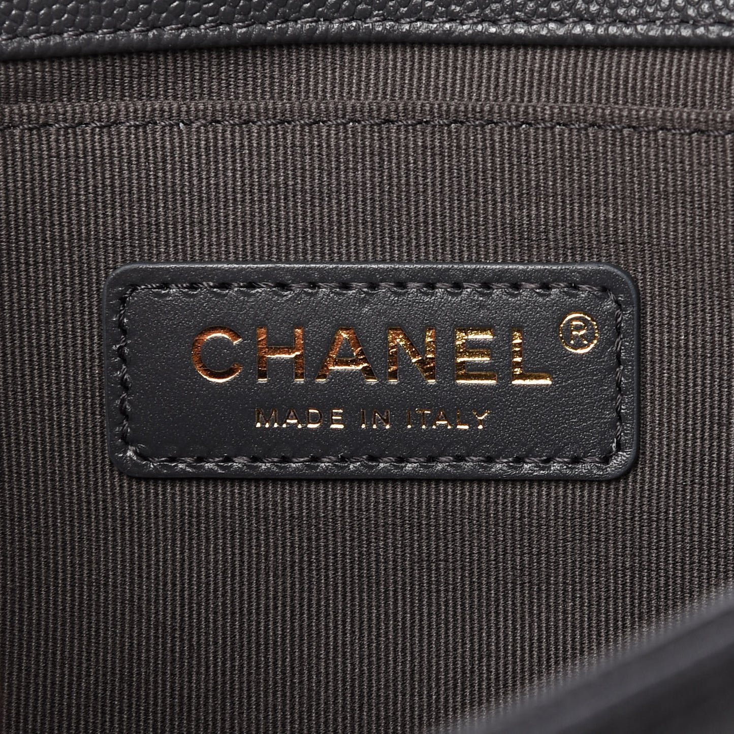 Caviar Chevron Quilted Medium Boy Flap Dark Grey