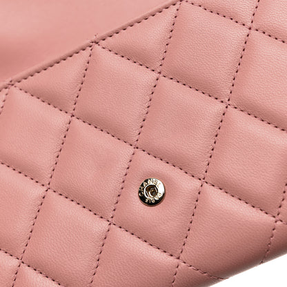 Chanel Lambskin Quilted Large Gusset Flap Wallet Pink 9 of 9