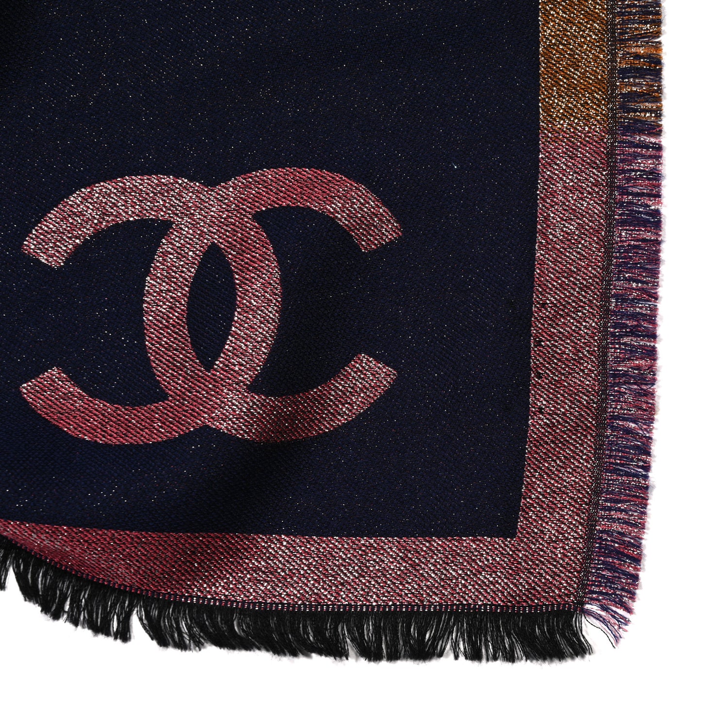 Cashmere Silk Blend Metallic CC Scarf Multicolor
